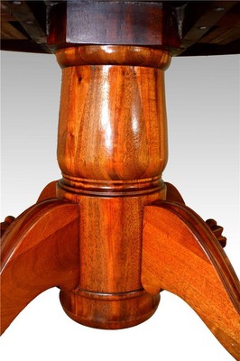 17232 Victorian Mahogany Claw Foot Split Base Banquet Dining Table