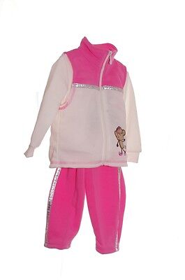 Baby Girls Monkey Animal Sweatsuit Sweat Pants Sleeveless Jacket 12 Months NEW