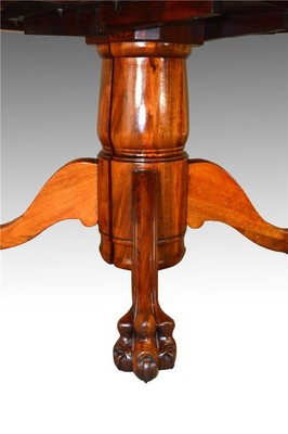 17232 Victorian Mahogany Claw Foot Split Base Banquet Dining Table