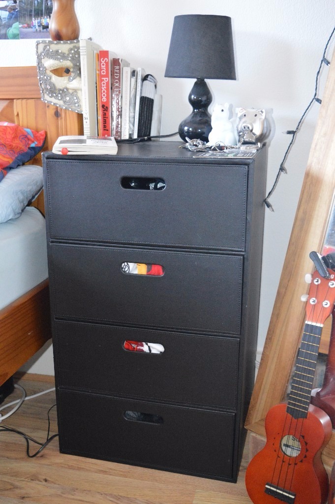 Wilko 4 Drawer Faux Leather Storage Chest Brown in Stratford, London