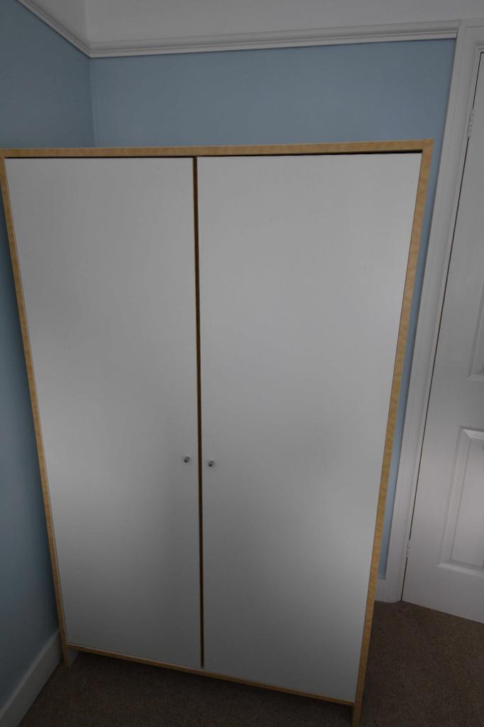 Ikea Robin Wardrobe and matching three drawer chest of drawers in