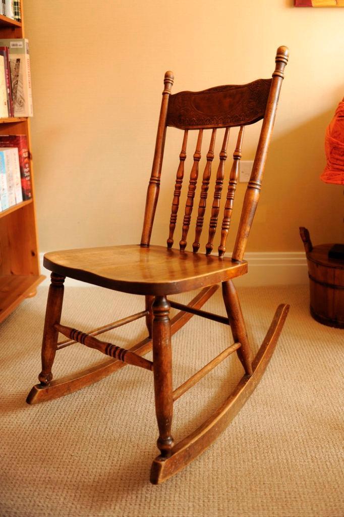 Vintage Canadian Mennonite wooden Rocking Chair in Stratfordupon