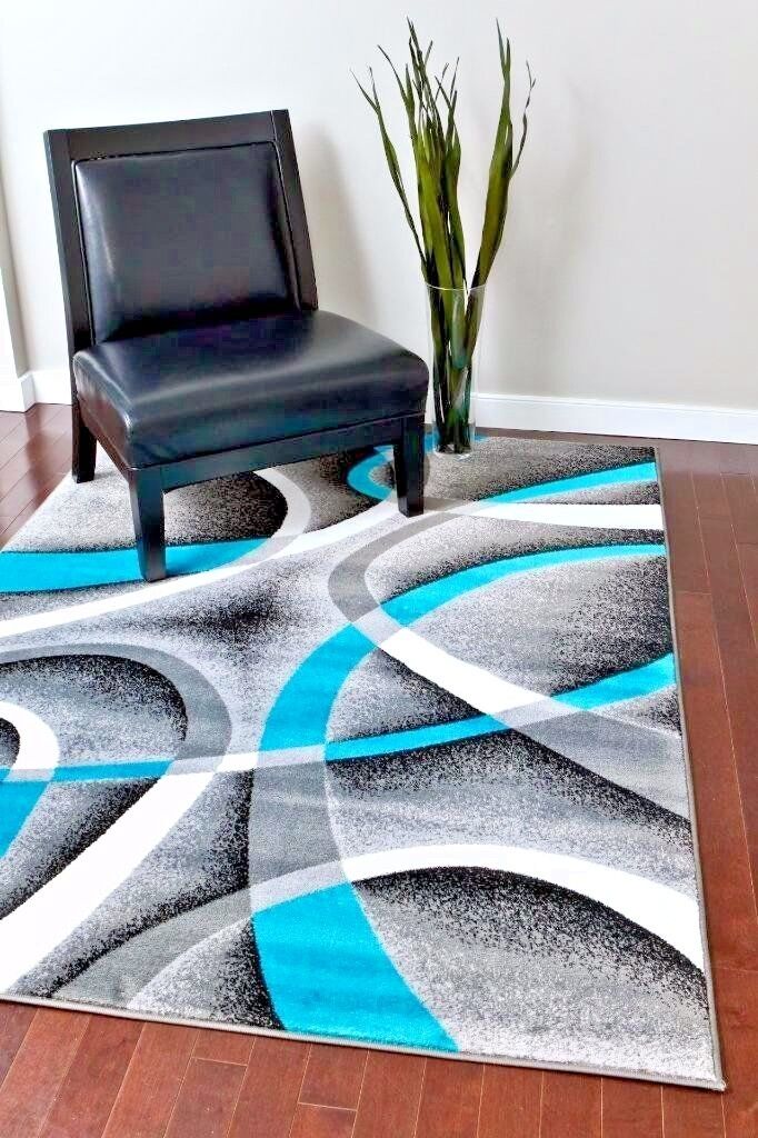 Rugs Area Rugs 8x10 Area Rug Carpet Modern Large Gray Turquoise Bedroom 5x7 Rugs Ebay