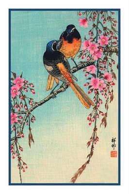 Song Birds Cherry Blossom Ohara Koson Shoson Counted Cross Stitch Chart Pattern
