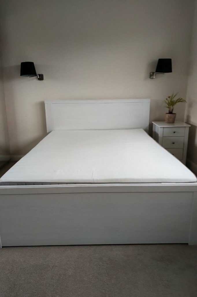 Ikea Brusali Double Bed with Hafslo Mattress in Newbury, Berkshire