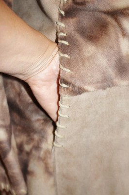 EUC Stunning! Natural Spanish Lamb Shearling Fur Coat Women's S Taupe Beige