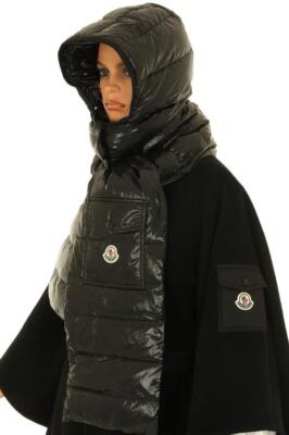 

НОВЫЙ ЧЕРНЫЙ СЪЕМНЫЙ КАПЮШОН MONCLER С ЛОГОТИПОМ ШАРФ-ВОРОТНИК НА ГУСИНОМ ПУХЕ С ЛЮБОЙ КУРТКОЙ