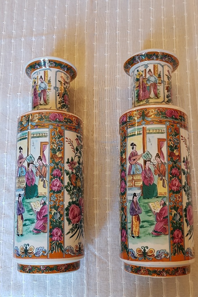 Pair Of Tall Chinese Vases Colourful In Highgate London Gumtree