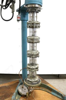 Chemineer Model 3 inch Glass Column, 3 Inch x 32” Glass Column Sieve w/ 5 Trays