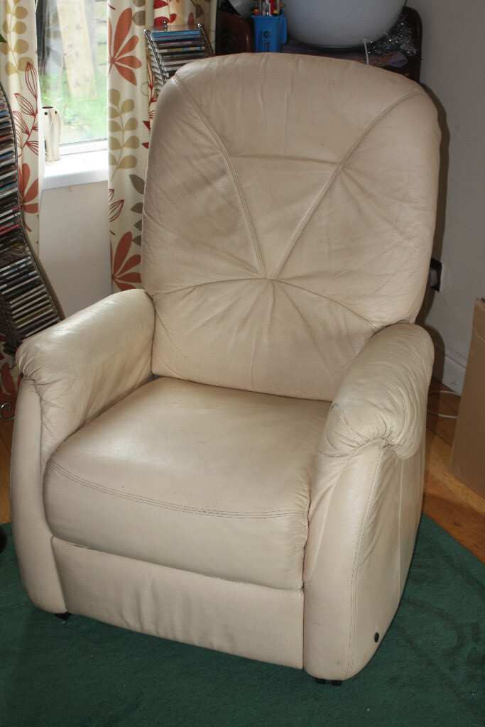 Cream leather recliner chair in County Antrim Gumtree