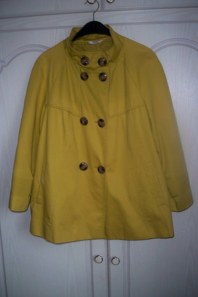 ladies M&S cotton, mustard, coloured, short jacket. Washable. size 16