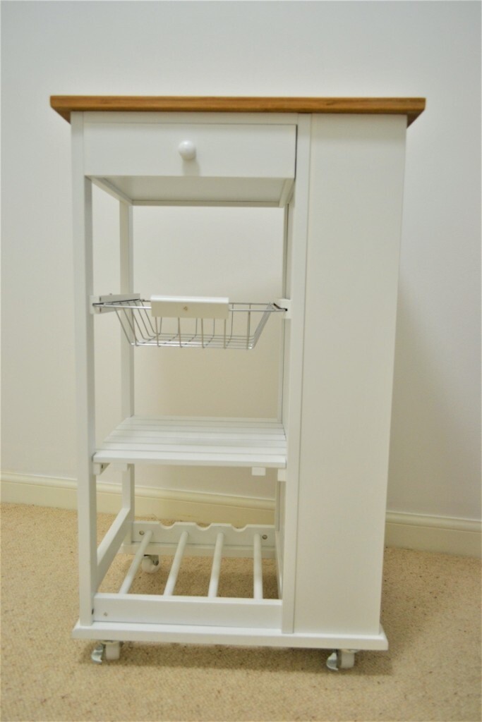 2 year Warranty LIDL Kitchen Storage Trolley 4 Tier Trolley Wood