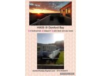 3 bed caravan havens doniford bay, deck and sea views 
