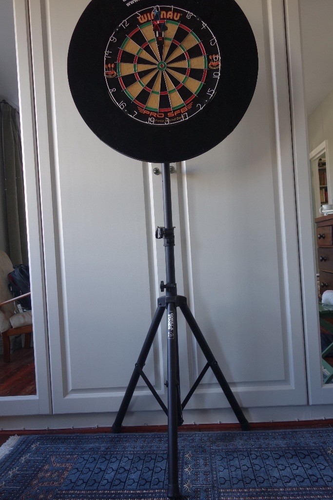 Gorilla Darts Travel Stand Winmau Masters Bristle Dartboard Harrows