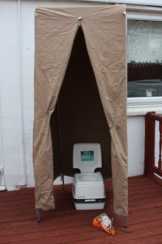 Canvas Toilet Tent and Flushing Porta Potty in Spennymoor, County