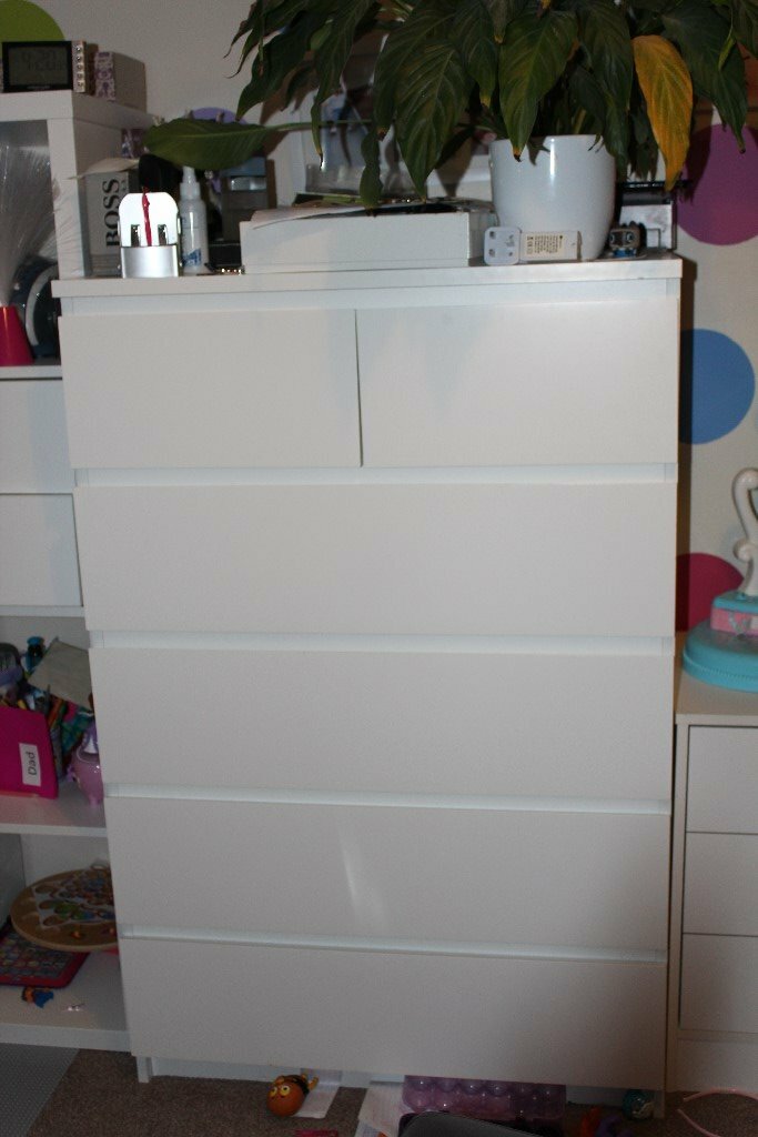 Ikea Malm Chest Of 6 Drawers White In Consett County Durham