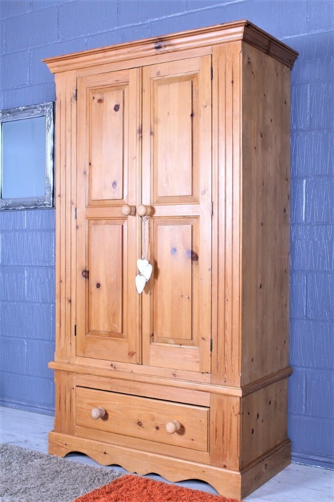 DELIVERY OPTIONS QUALITY SOLID PINE DOUBLE WARDROBE 1 LARGE DRAWER