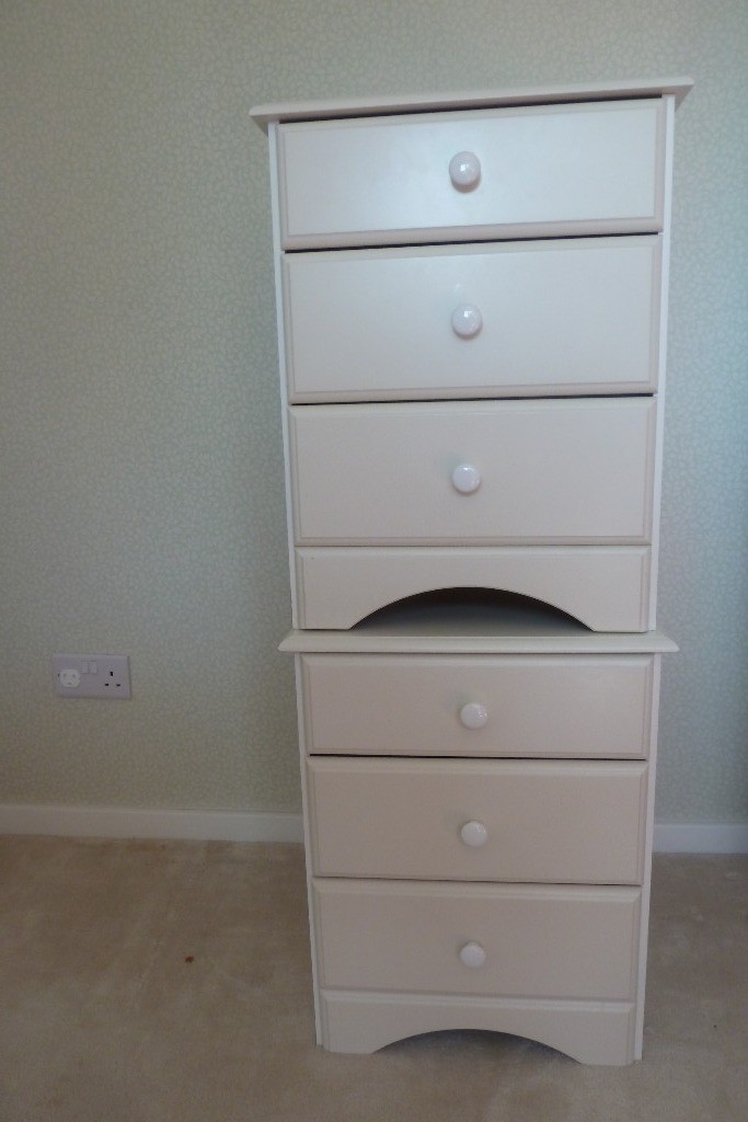 White, 3 drawer, bedside tables x2 in Chichester, West Sussex Gumtree