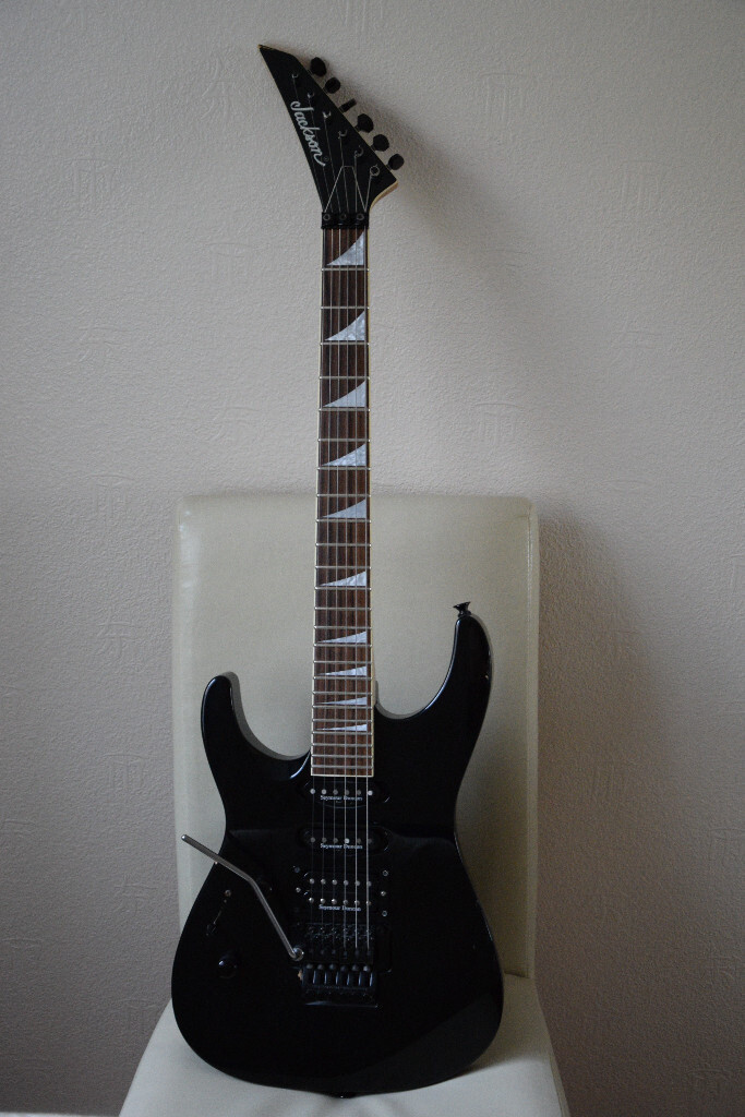 Left handed Jackson Dinky DK2L black electric guitar in Barrhead