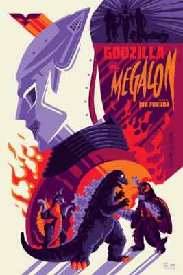 Godzilla Vs Megalon (Tom Whalen) Limited Edition Mondo Poster