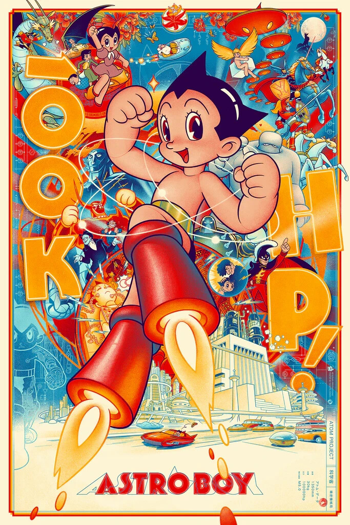 Middle Scale Astro Boy “SCREEN STARS” Astro Boy” Art Screen Print Poster By Martin Ansin Regular