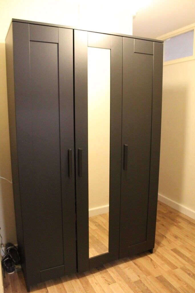 Ikea Brimnes 3 door wardrobe (Brown) including mirror | in ...