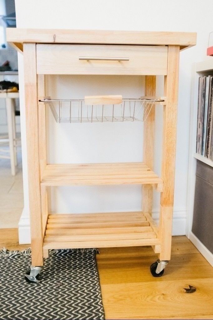 Kitchen Trolley Solid Wood Unit Wheels Excellent Condition in