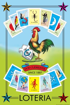 Loteria Collage Mexican Lottery Cards Set Cool Wall Decor Art Print Poster 12x18