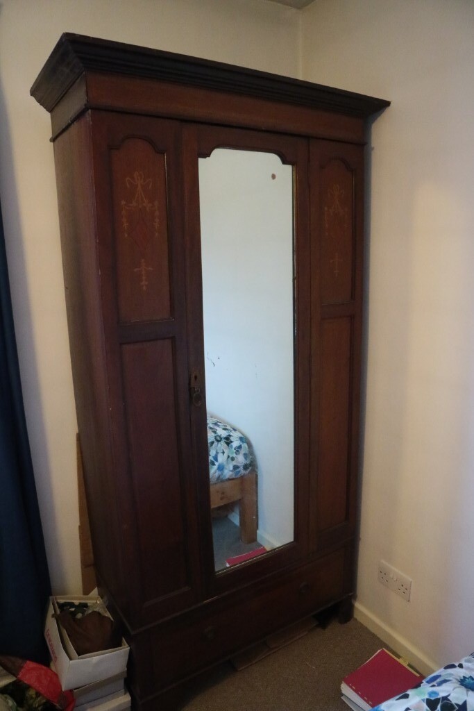 Wood Wardrobe With Mirror And Inlays In Cambridge Cambridgeshire Gumtree