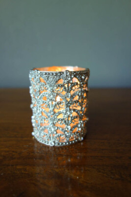 OLIVIA RIEGEL Crystal ''Silver Sinclair'' Tealight Holder New in Box 