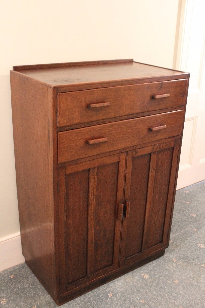 1940s tallboy, oak, Utility era, very good vintage condition. in