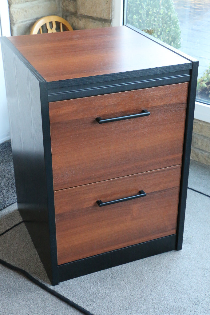 Nice Solid Teak Black Effect Filing  Cabinet  73cm high 