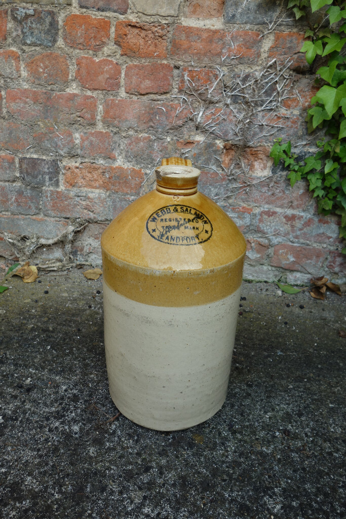 Vintage stoneware flagon demijohn - Webb & Salmon brewery ...