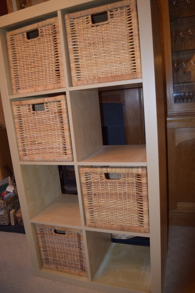 IKEA Kallax (8 block) and 5 boxes (Branas) in AshbydelaZouch