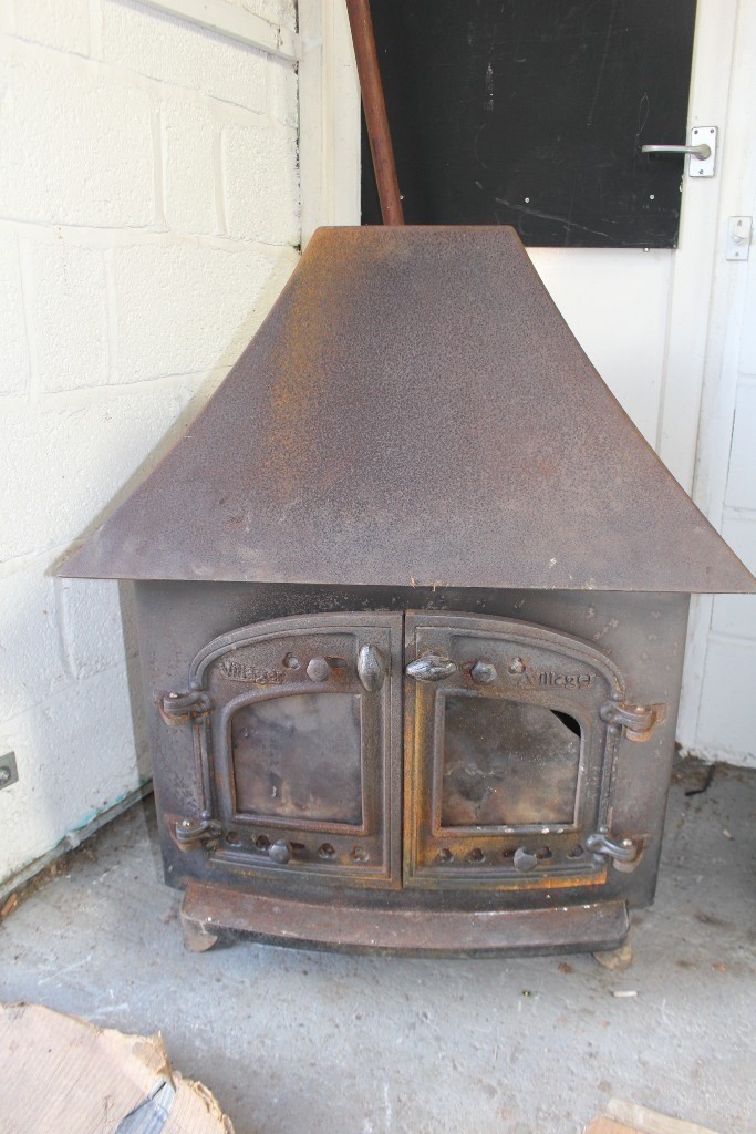 Villager Wood burning Fire Stove Wood Burner high canopy in Totnes
