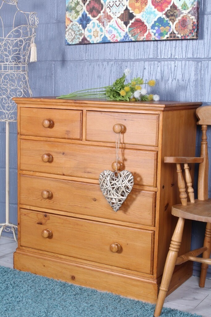 Solid Pine Chest Drawers Tongue Groove With Rustic