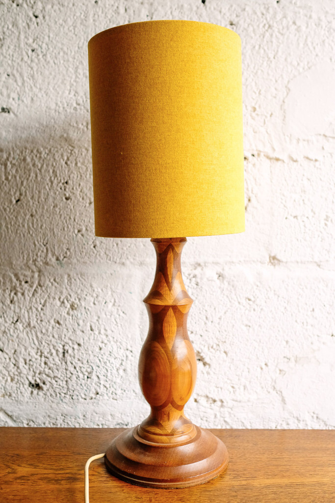 VINTAGE RETRO MID CENTURY WOODEN TEAK LAMP AND SHADE in Knowle