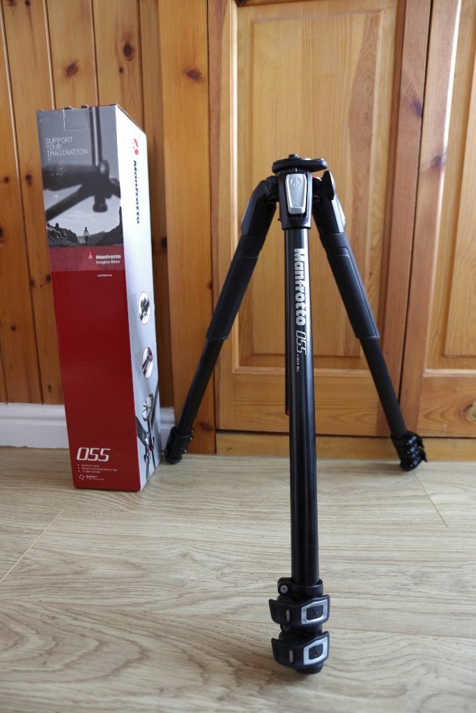 Manfrotto 055 Aluminium 3 Section Tripod with Horizontal Column