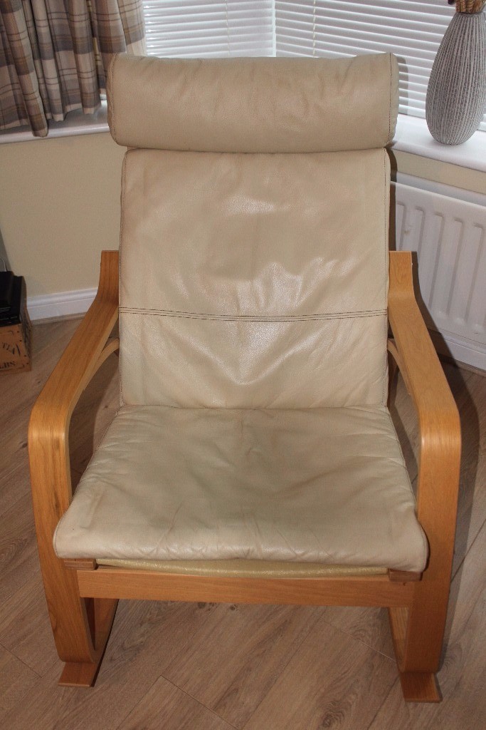 Ikea Poang Rocking Chairs with cream leather covers in York, North Yorkshire Gumtree