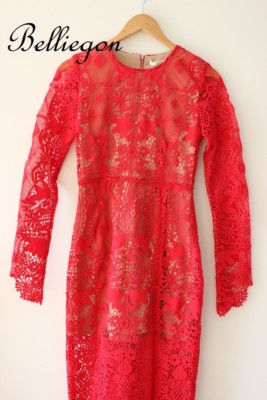 WINONA Red LACE Lover Lucetta Maxi DRESS Size 8 BNWT