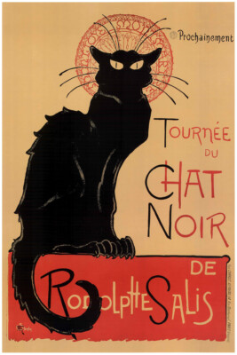 Le Chat Noir The Black Cat Bohemian Montmartre Paris Vintage Ad Poster 12x18