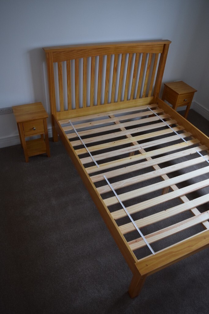 M&S Hastings Double Bed and Bedside Excellent Condition in