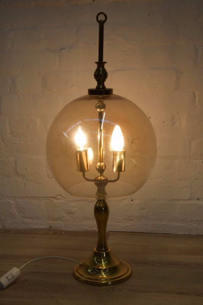 Vintage Glass Sphere Table Lamp (DELIVERY AVAILABLE) in West End