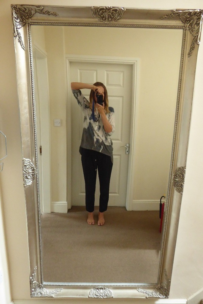 Large Leaning Free Standing Mirror Ornate Shabby Chic Silver Metallic