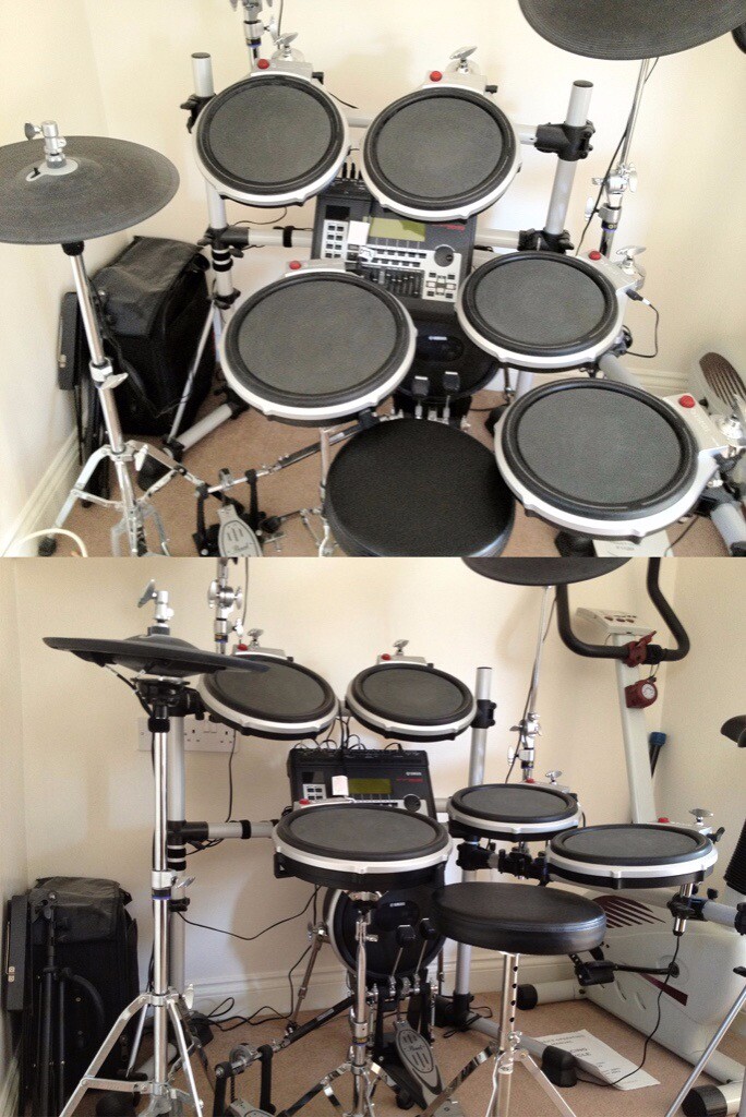 Many Drum kits in one! YAMAHA Electric Drum Kit DTXREME III trigger, incl 4 toms, drum stool