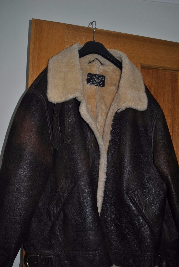 Leather Flying Jacket natural sheepskin winter jacket USAF Type B3