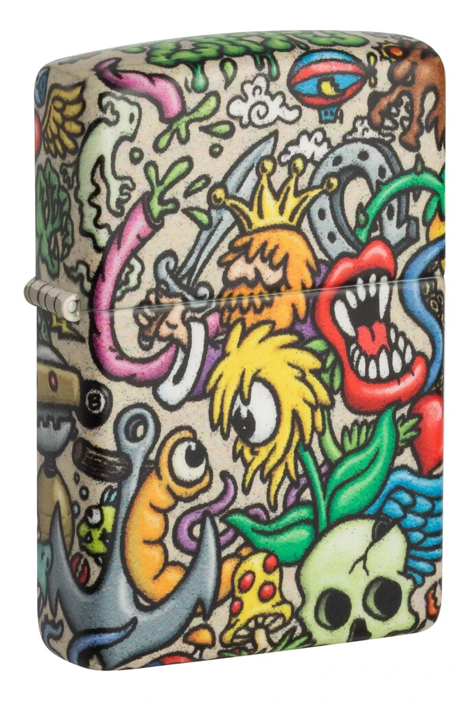 Zippo 48394, Crazy Collage Tattoo Pattern, 540 цветов, зажигалка