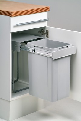 Naber | Bio Single 30 DT Abfallsammler Drehtüren alu grau 26 Liter 470 