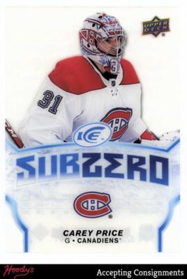 2018-19 Upper Deck Ice Sub Zero #SZ3 Carey Price CANADIENS