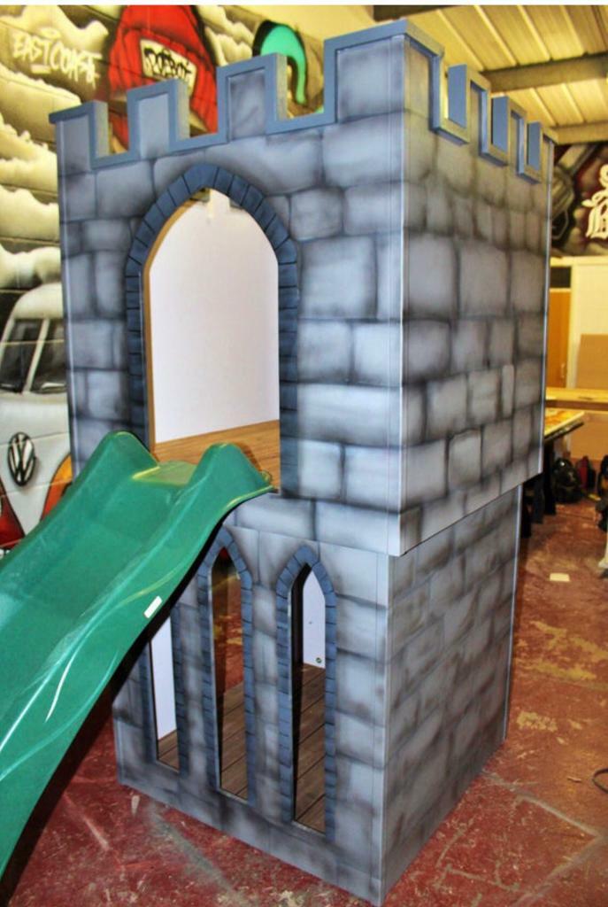 Hire Children outdoor playhouse castle with a slide and a climbing wall in Team Valley Trading